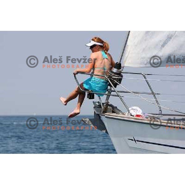 Players and guests enjoy morning sailing and swiming in the sea before afternoon action in second round of Banka Koper Slovenia Open, WTA tour, Portoroz, Slovenia 22.7.2009 