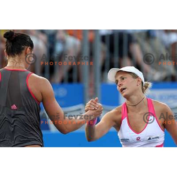 Maria Elena Camerin (ITA) congratulates Dinara Safina for victory in quarter-finals of Banka Koper Slovenia Open, WYTA tour in SRC Marina, Portoroz 24.7.2009 