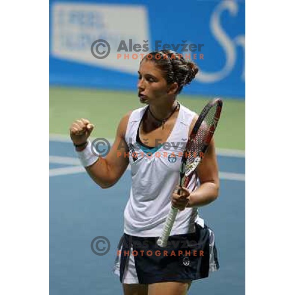 Sara Errani (ITA) in action during final of Banka Koper Slovenia Open, WTA tour in SRC Marina, Portoroz 26.7.2009 