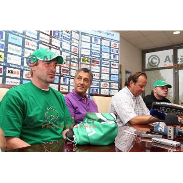  Ivo Jan, Mejac, Matjaz Sekelj at Tilia Olimpija pre-season press conference at Hala Tivoli, Ljubljana 3.8.02009 