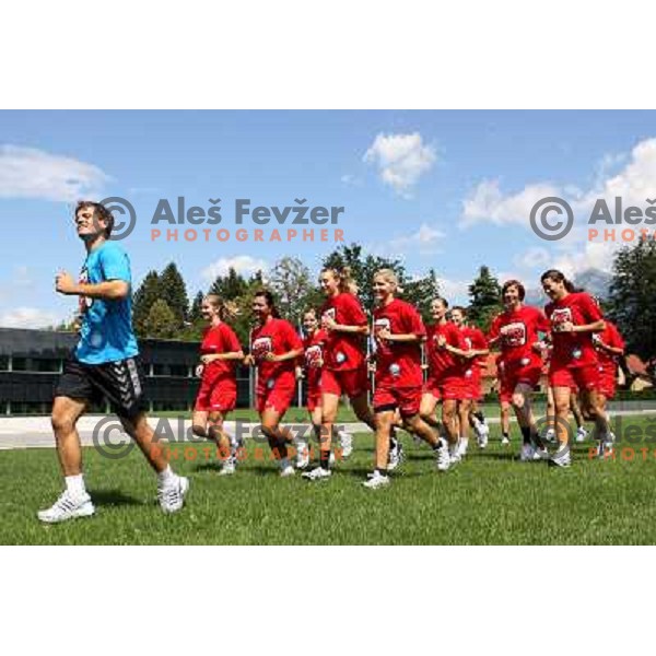  RK Krim Mercator players during summer practice for next sesaon outside hotel Kokra, Brdo pri Kranju, Slovenia 13.8.2009 