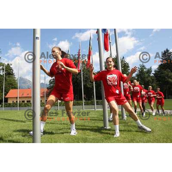  RK Krim Mercator players during summer practice for next sesaon outside hotel Kokra, Brdo pri Kranju, Slovenia 13.8.2009 