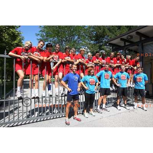  RK Krim Mercator players during summer practice for next sesaon outside hotel Kokra, Brdo pri Kranju, Slovenia 13.8.2009 