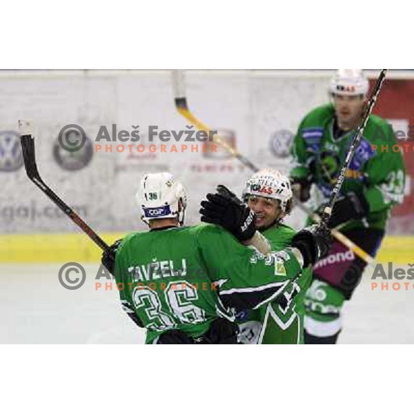Brendan Yarema , Andrej Tavzelj at ice-hockey match Tilia Olimpija- Red Bull Salzburg in round 5 of EBEL league, played in Hala Tivoli, Ljubljana, Slovenia 22.9.2009 