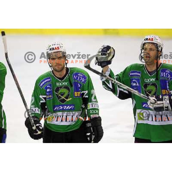 Mitchell and Kuznik at ice-hockey match Tilia Olimpija- Red Bull Salzburg in round 5 of EBEL league, played in Hala Tivoli, Ljubljana, Slovenia 22.9.2009 