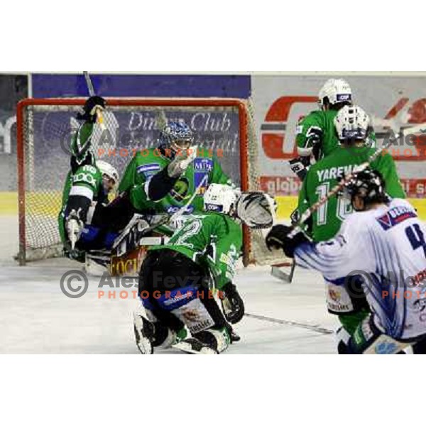  ice-hockey match Tilia Olimpija- Sapa Fehervar in round 7 of Ebel league, palyed in Hala Tivoli, Ljubljana, Slovenia 27.9.2009. Sapa Fehervar won 3:2 