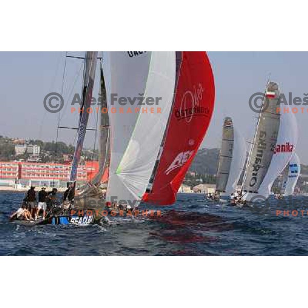 RC 44 sailing boats on official practice before Portoroz Cup, Slovenia 28.9.2009 