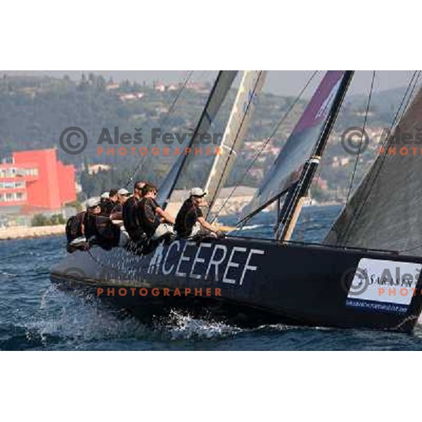 RC 44 sailing boats on official practice before Portoroz Cup, Slovenia 28.9.2009 