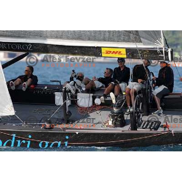 RC 44 sailing boats on official practice before Portoroz Cup, Slovenia 28.9.2009 