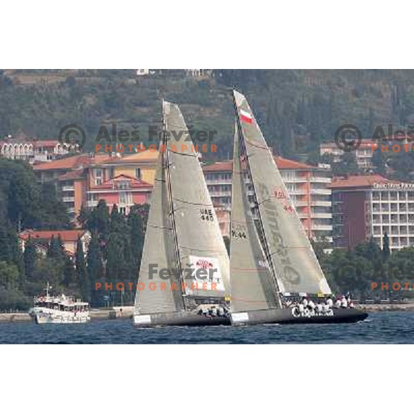 Team Organika and skipper Karol Jablonski and team Sea Dubai during first day of match racing at Bank Sarasin RC 44 Portoroz Cup, Slovenia 29.9.2009 