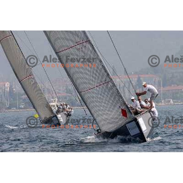 Team BMW Oracle and skipper Russell Coutts during first day of match racing at Bank Sarasin RC 44 Portoroz Cup, Slovenia 29.9.2009 