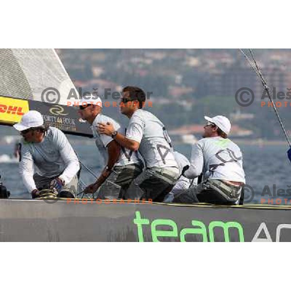 Team Aqua during first day of match racing at Bank Sarasin RC 44 Portoroz Cup, Slovenia 29.9.2009 