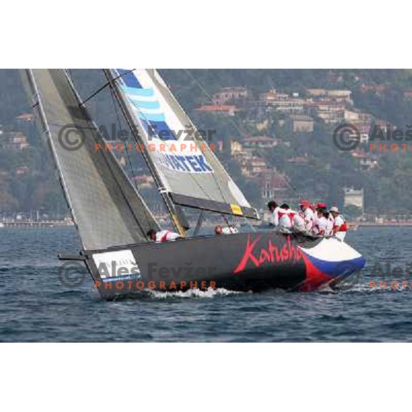 Team Katusha and Skipper Paul Cayard during first day of match racing at Bank Sarasin RC 44 Portoroz Cup, Slovenia 29.9.2009 