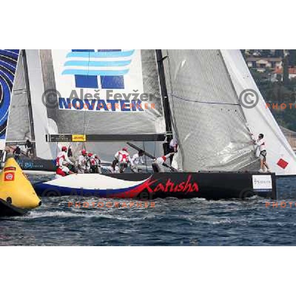 Team Katusha and Skipper Paul Cayard during first day of match racing at Bank Sarasin RC 44 Portoroz Cup, Slovenia 29.9.2009 