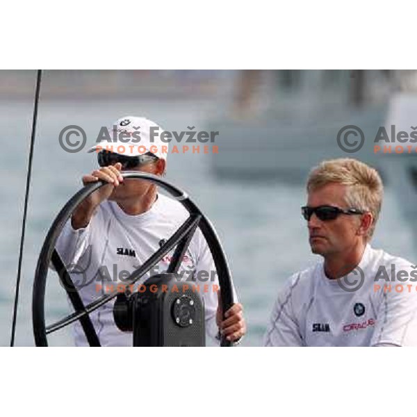 Russell Coutts during first day of match racing at Bank Sarasin RC 44 Portoroz Cup, Slovenia 29.9.2009 