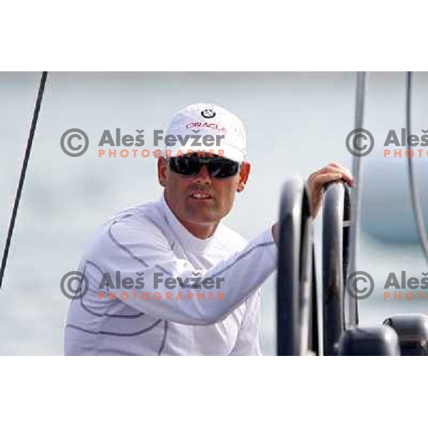 Russell Coutts during first day of match racing at Bank Sarasin RC 44 Portoroz Cup, Slovenia 29.9.2009 
