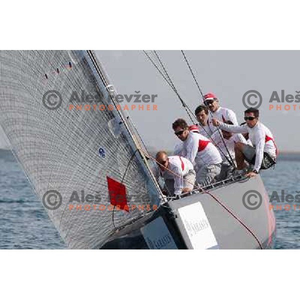 Team Katusha and Skipper Paul Cayard during first day of match racing at Bank Sarasin RC 44 Portoroz Cup, Slovenia 29.9.2009 