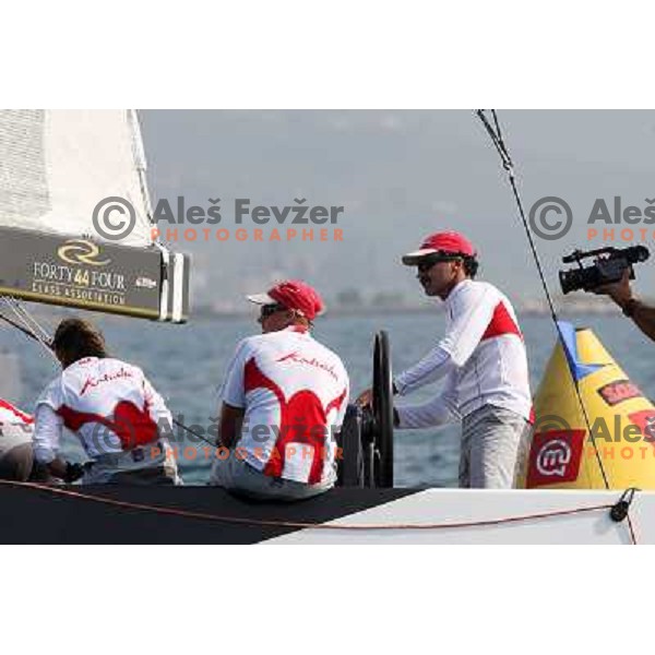 Team Katusha and Skipper Paul Cayard during first day of match racing at Bank Sarasin RC 44 Portoroz Cup, Slovenia 29.9.2009 