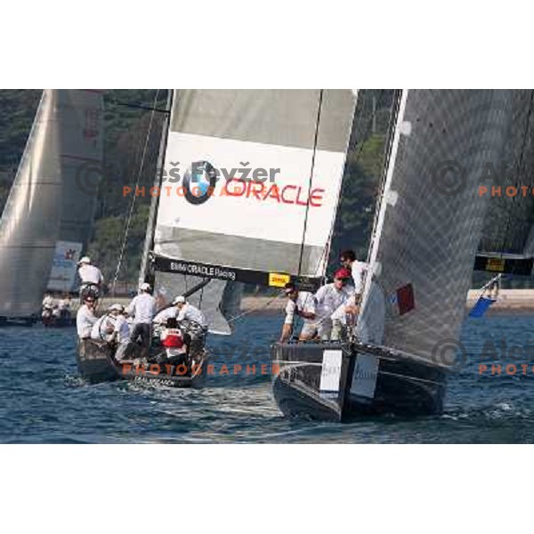Team BMW Oracle and skipper Russell Coutts during first day of match racing at Bank Sarasin RC 44 Portoroz Cup, Slovenia 29.9.2009 