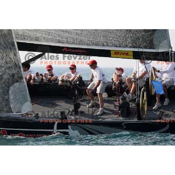 Team Artemis and skipper Dean Barker during first day of match racing at Bank Sarasin RC 44 Portoroz Cup, Slovenia 29.9.2009 