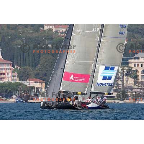 Team Ceeref and team Katusha during first day of match racing at Bank Sarasin RC 44 Portoroz Cup, Slovenia 29.9.2009 