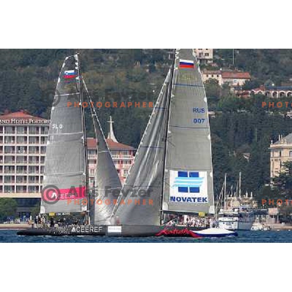 Team Ceeref and team Katusha during first day of match racing at Bank Sarasin RC 44 Portoroz Cup, Slovenia 29.9.2009 
