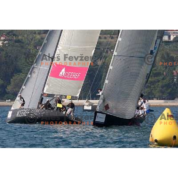 Team Ceeref and team Katusha during first day of match racing at Bank Sarasin RC 44 Portoroz Cup, Slovenia 29.9.2009 
