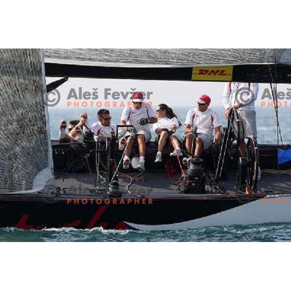Team Katusha and Skipper Paul Cayard during first day of match racing at Bank Sarasin RC 44 Portoroz Cup, Slovenia 29.9.2009 