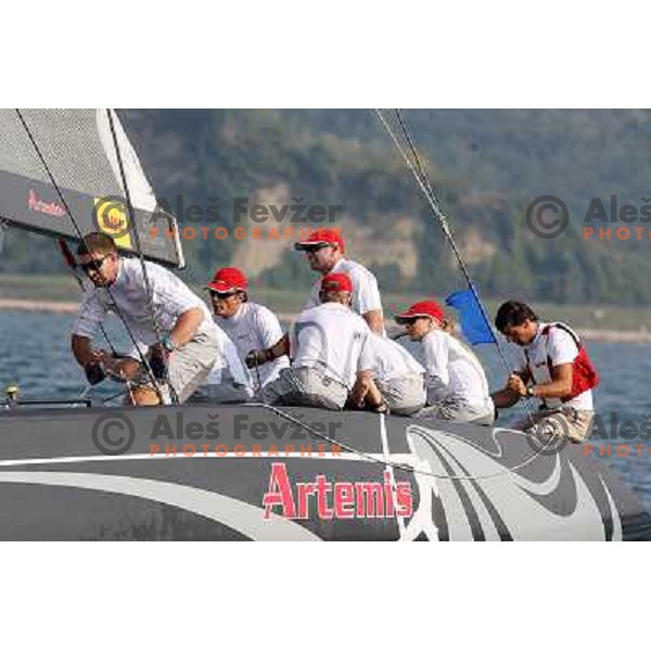 Team Artemis and skipper Dean Barker during first day of match racing at Bank Sarasin RC 44 Portoroz Cup, Slovenia 29.9.2009 