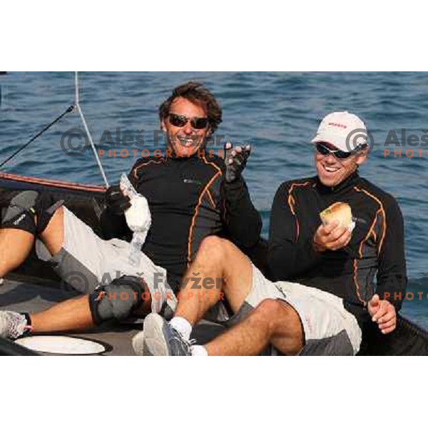 Ekipa Modri gaj during first day of match racing at Bank Sarasin RC 44 Portoroz Cup, Slovenia 29.9.2009 
