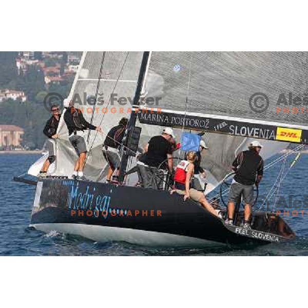 Ekipa Modri gaj during first day of match racing at Bank Sarasin RC 44 Portoroz Cup, Slovenia 29.9.2009 