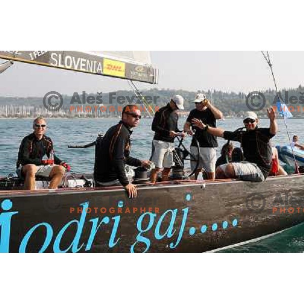 Gasper Vincec during first day of match racing at Bank Sarasin RC 44 Portoroz Cup, Slovenia 29.9.2009 