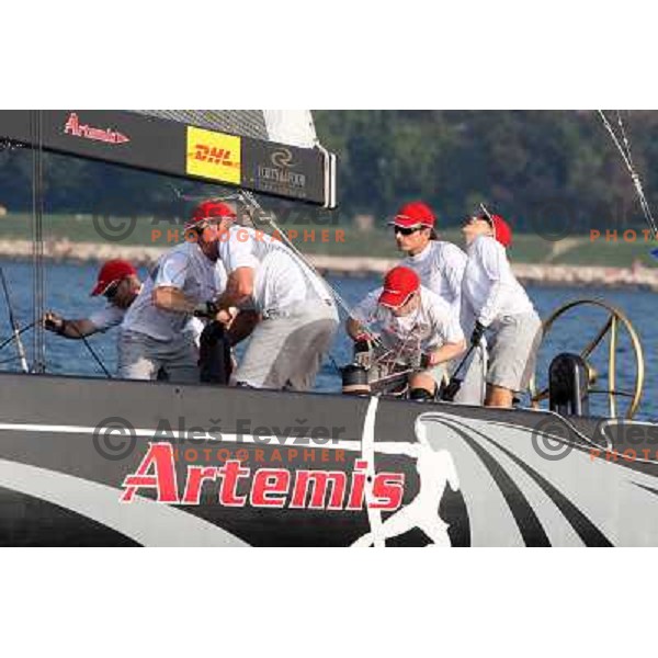Team Artemis and skipper Dean Barker during first day of match racing at Bank Sarasin RC 44 Portoroz Cup, Slovenia 29.9.2009 