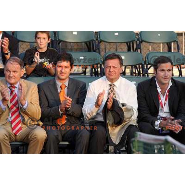Marko Umberger, Marko Rajster, Zoran Jankovic, mayor of Ljubljana,, Mark Umberger at Opening ceremony of BMW Ljubljana Open ATP tennis challenger 