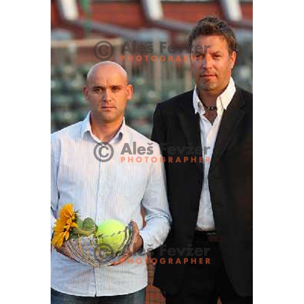 Marko Tkalec,Zoran Kofol at Opening ceremony of BMW Ljubljana Open ATP tennis challenger 