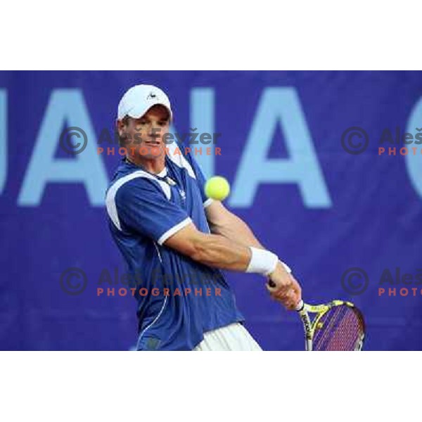 Blaz Kavcic during first round of BMW Ljubljana Open ATP tennis challenger 22.9.2009 