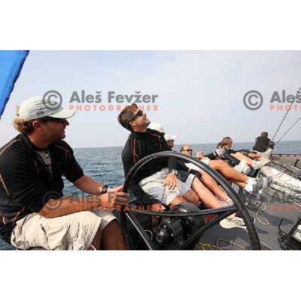 Ekipa Modri gaj ,skipper Gasper Vincec, tatician Tomaz Copi during match racing finals of Bank Sarasin RC 44 Portoroz Open in Portoroz, Slovenia 30.9.2009 