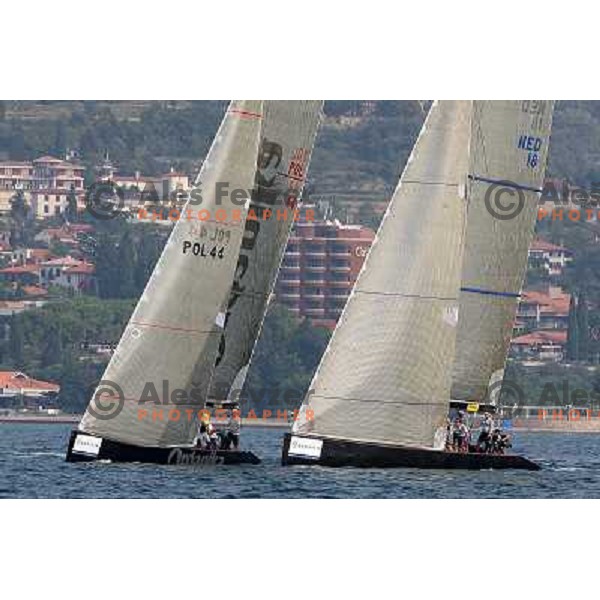 Team No way back and Team Organika during match racing finals of Bank Sarasin RC 44 Portoroz Open in Portoroz, Slovenia 30.9.2009 