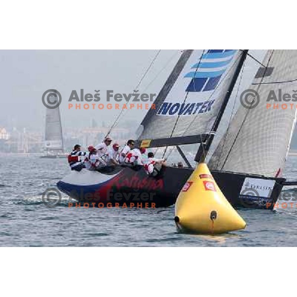 Team Katusha and skipper Paul Cayard during match racing finals of Bank Sarasin RC 44 Portoroz Open in Portoroz, Slovenia 30.9.2009 