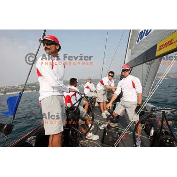 Team Katusha and skipper Paul Cayard during match racing finals of Bank Sarasin RC 44 Portoroz Open in Portoroz, Slovenia 30.9.2009 