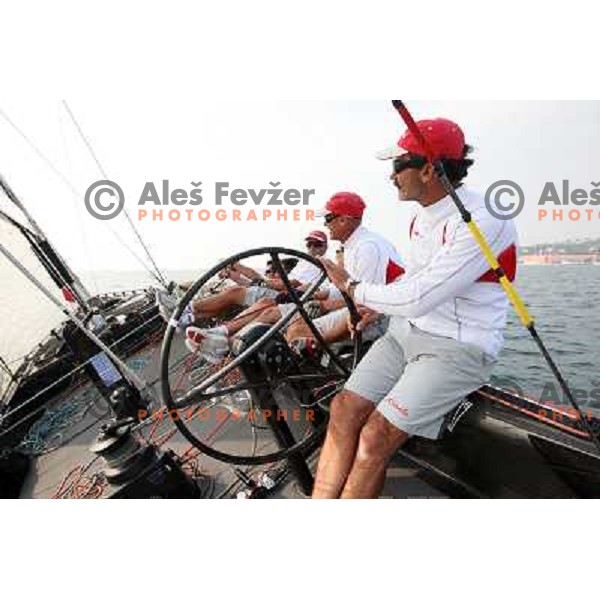 Team Katusha and skipper Paul Cayard during match racing finals of Bank Sarasin RC 44 Portoroz Open in Portoroz, Slovenia 30.9.2009 