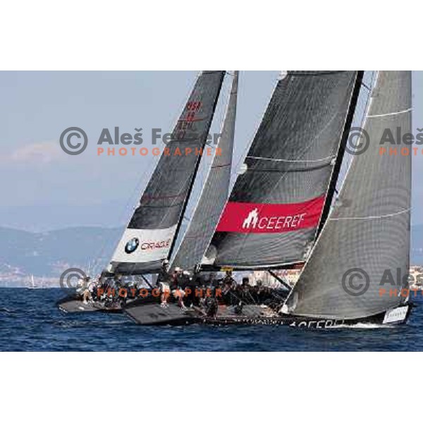 Team BMW Oracle,Team Ceeref during last day of sailing races at Bank Sarasin RC 44 Porotorz Cup 3.10.2009 