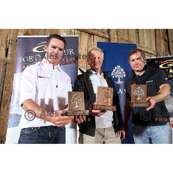 Best three teams in match racing with trophies at gala dinner during Bank Sarasin RC 44 Portoroz Open 2.10.2009 