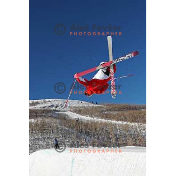 skiers and snowboarders in Park City, USA enjoying sunny day in free ride park 19.1.2009 