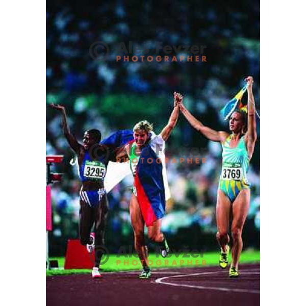 Brigita Bukovec of Slovenia, Olympic silver medalist at 100 meters hurdles at Atlanta 1996 Olympic games, Georgia , USA