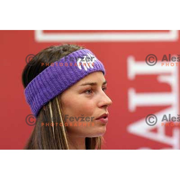 Tina Maze, slovenian alpine skier at press conference before the season 2009-2010 in Ljubljana 12.10.2009 