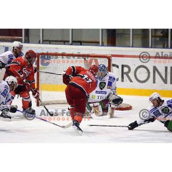 Makrov, Maracle at ice-hockey match Acroni Jesenice- Tilia Olimpija in round 14 of Ebel league, played in Podmezakla Hall, Jesenice 16.10.2009. Acroni Jesenice won 7:5 