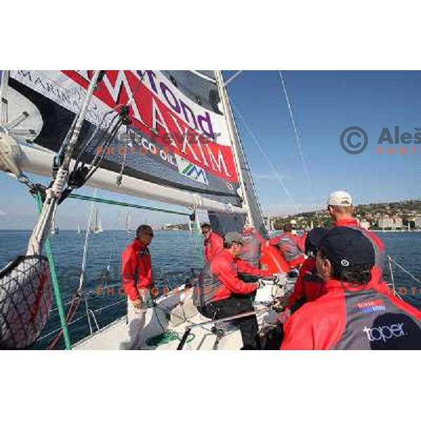 team Maxim Magazin in action during season closing regatta Portoroz-Piran-Savudrija in the final of Slovenian Cup in Portoroz 17.10.2009. Maxim Magazin won the regatta and overall standings 