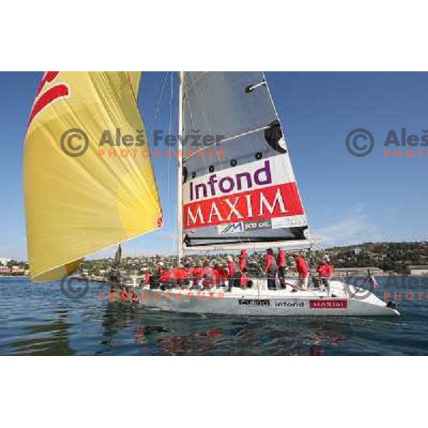 team Maxim Magazin in action during season closing regatta Portoroz-Piran-Savudrija in the final of Slovenian Cup in Portoroz 17.10.2009. Maxim Magazin won the regatta and overall standings 