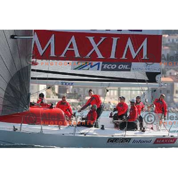 team Maxim Magazin in action during season closing regatta Portoroz-Piran-Savudrija in the final of Slovenian Cup in Portoroz 17.10.2009. Maxim Magazin won the regatta and overall standings 